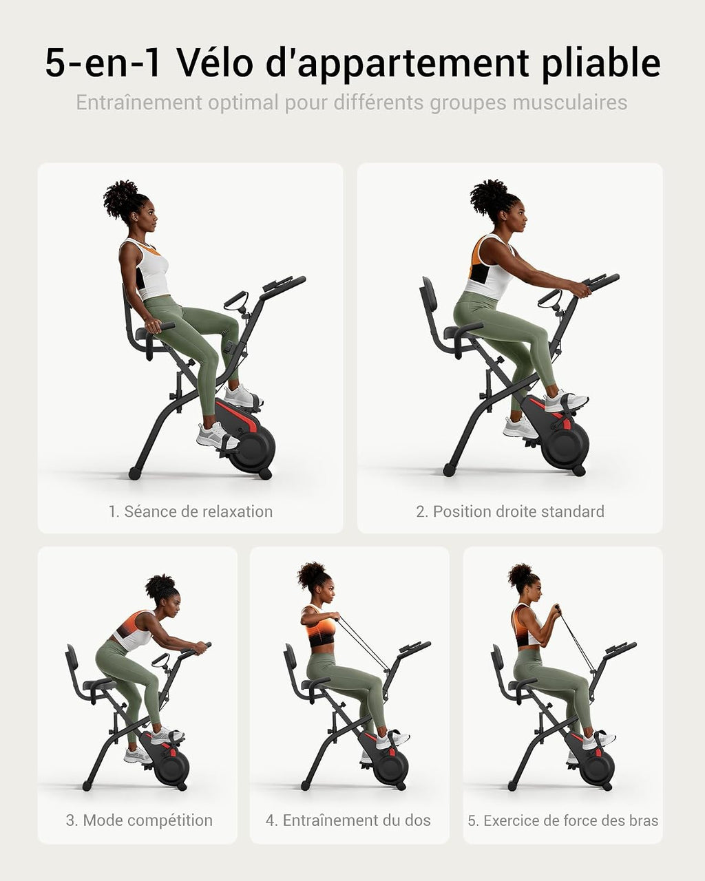 5 en 1 Vélo d'Apartement Pliable