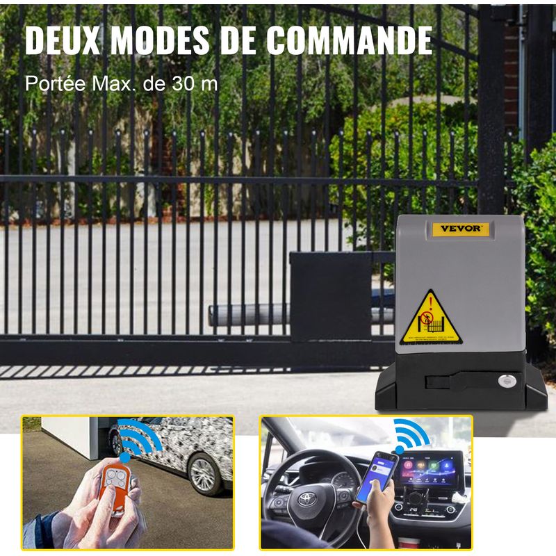 Ouvre-Portail Coulissant VEVOR — 1800 kg · 7 m · 4 Télécommandes + Contrôle APP